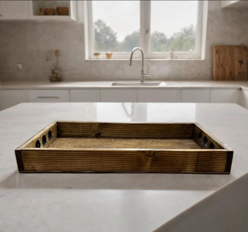 سینی چوبی مخصوص پذیرایی و سرو چایی کار دست