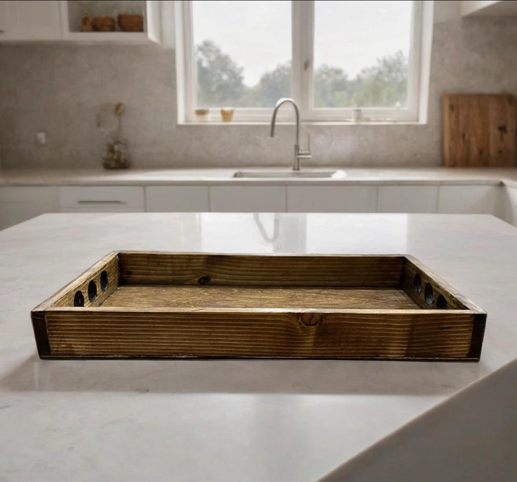 سینی چوبی مخصوص پذیرایی و سرو چایی کار دست