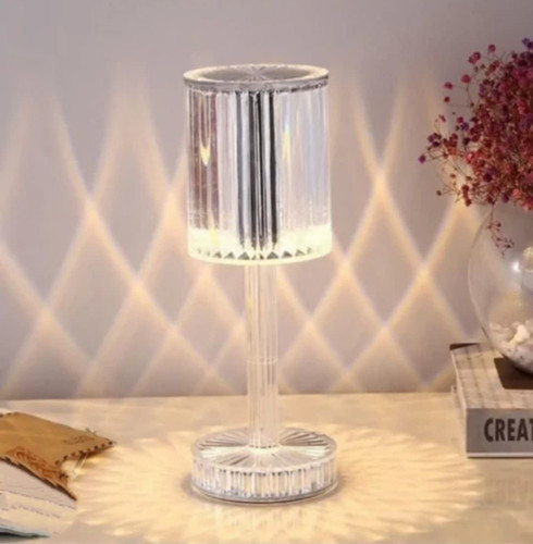 چراغ رومیزی کریستالی شارژی LED با کنترل لمسی و طراحی دکوراتیو مدرن